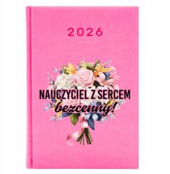 FunnyCase Naptár Rózsaszín A5 2026 Pedagógusnapi Ajándék Pedagógus- Felbecsülhetetlen (Kalendarz Różowy Nauczyciel- Bezcenny)