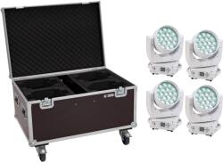 EUROLITE Set 2x LED TMH-X4 Moving Head Wash Zoom wh + EU Case with wheels (20000954)