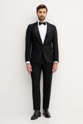 BOSS gyapjú öltöny fekete, sima, 50551762 - fekete 56