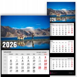  Háromrészes Fali Naptár 2026 Irodai Év Természet Csúcsok Minták (Kalendarz Naścienny 26 Szczyty Wzory)