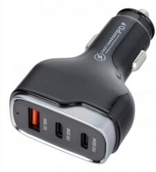 Usb autós töltő Qc 3.0 18W 2x Type-C Pd 100W+30W (5903396227318)