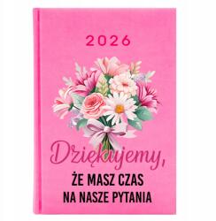 FunnyCase Naptár A5 2026 Rózsaszín Tervező Pedagógusnapi Határidőnapló Köszönjük! (Kalendarz Różowy Dziękujemy!)