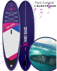 X Paddle Boards Felfújható Elektromos SUP deszka E-X2 305 x 82 x 15cm lila|rózsaszín