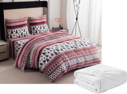  Set lenjerie cocolino TWINKLE CHRISTMAS colorat + cearsaf Cocolino microplus cu elastic SOFT 180x200 cm alb, pat dublu Lenjerie de pat