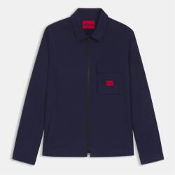 Hugo Риза с дълъг ръкав Hugo Mens HUGO Emmond Cotton Long Sleeve Zip Overshirt - Contemporary Design with Logo Detail - Navy 418