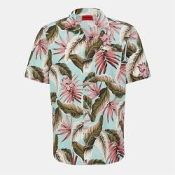 HUGO BOSS Men's Ellino Short-Sleeve Patterned Shirt - Turquoise/Aqua
