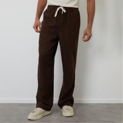 Threadbare Панталони Threadbare Linen Blend Loose Fit Trousers - Chocolate