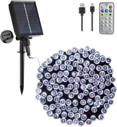 ProGarden 10, 8 m-es Hybrid tölthető-napelemes 240 LED-es fényfüzér, hideg fehér, 8 világítási móddal, időzíthető, távvezérlős (AEX100000)