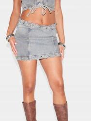 Prettylittlething Kék Cipzáras Mini Farmer Szoknya Prettylittlething 42