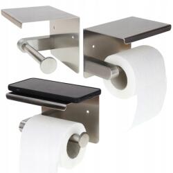 SHOPUJ WC-papír tartó polccal Akasztó Fém Ezüst Öntapadós (SH-UNSSP)