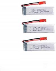 Yunique 3 db-os LiPo 3, 7 V 600 mAh akkumulátorkészlet Rc drónokhoz Udi U817, WLtoys V959 készülékekhez