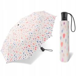 Happy Rain 42309 esernyő, fehér cseppekkel, rövid, automatikus nyitású, polyester, 94cm átmérőjű (42309)