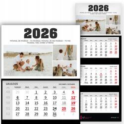  Háromrészes Naptár 2026 Irodai Év Függő Fali Fénykép (Kalendarz 2026 RokTwoje Zdjęcia Wz)