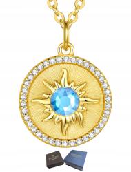 Mennica Świdnicka Arany Nap nyaklánc cirkóniákkal Celeb feleség Ezüst 925 Gravírozás