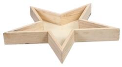  Fa tál 30x30x3, 5cm csillag alakú, natúr