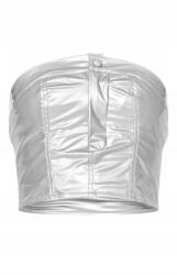 Prettylittlething Fémes Klasszikus Fűző Felső Öko Bőr Gomb Cipzár Prettylittlething 34