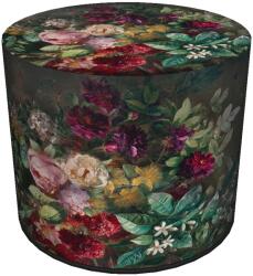 Bertoni puff könnyű, stabil, ülőfelület, loft, puff henger nyomott mintával Csokor (007727)