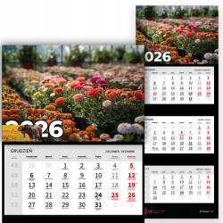 Plaka_TY Háromrészes Falinaptár 2026 Irodai Év Függő Kedvezmények Mix Minták (Kalendarz 2026 Rok Rabatki Wz)