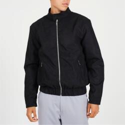 Brave Soul Яке Brave Soul Men's Black Faux Suede Funnel Neck Long Sleeve Bomber Jacket - Black