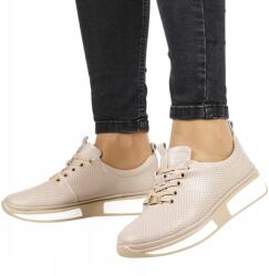 Filippo Bézs Női Bőr Félcipő Platformos Kényelmes Lyukacsos (6740 BEŻOWE)