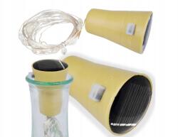 Hurtnet Palackdugó Napelemes Lámpa 10LED drót 90cm fehér Hideg Karácsonyi (5904734410706)