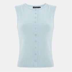 I Saw It First Rib Button Top - Light Blue