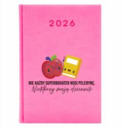 FunnyCase Naptár A5 2026 Rózsaszín tervező Pedagógusnapi határidőnapló Szuperhős (Kalendarz Różowy Superbohater)