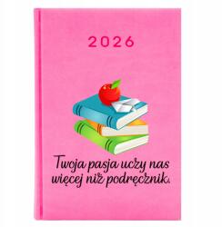 FunnyCase Naptár Rózsaszín A5 2026 Pedagógusnapi Ajándék A Szenvedélyed- Tanít minket (Kalendarz Różowy Twoja Pasja- Uczy Nas)
