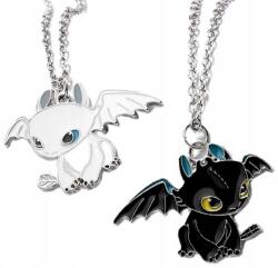 EdiBazzar 2 az 1-ben Bff Sárkány Nyakláncok Barátnőknek 2db Fogatlan Fúria Két Sárkány (Naszyjniki Przyjaźni Przyjaciółek Smoki)