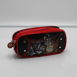 Grace fekete / piros / robotos két cipzáras ömlesztett tolltartó