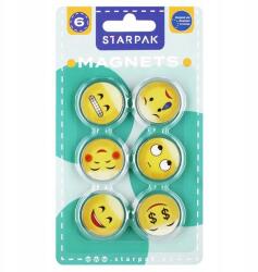 Starpak Hűtőmágnes Smiley Szmájli 6 Db 3 CM Starpak