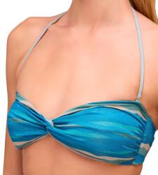 SUNDEK Quartz abstract wave motif band bikini top - Blue (Bilberry)