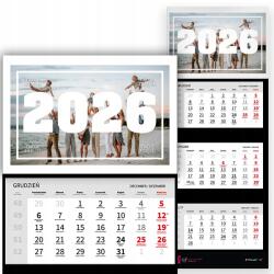  Háromrészes naptár 2026 Irodai év Falra szerelhető Képek Minták (Kalendarz 2026 RokZ Twoimi Zdjęciami Wz)