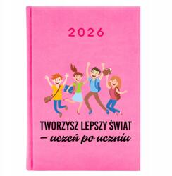 FunnyCase Naptár Rózsaszín A5 2026 Pedagógusnapi Ajándék Jobb világot teremtesz (Kalendarz Różowy Tworzysz Lepszy Świat)