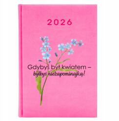 FunnyCase Naptár A5 2026 Rózsaszín Tervező Ajándék Pedagógusnap Nefelejcs (Kalendarz Różowy Niezapominajka)