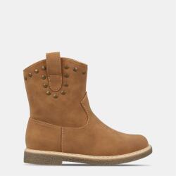Miso Обувки Miso Kids' Jolene Cowboy-Inspired Side Zip Flat Ankle Boots - Tan