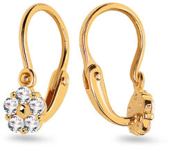 Heratis Forever Arany fülbevaló cirkóniával Virágok 2 IZ22454HR