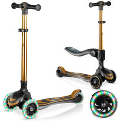 Nukido Flippo háromkerekű roller gyerekeknek egyensúlyozó üléssel - arany (765800)