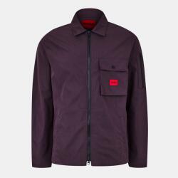 Hugo Риза с дълъг ръкав Hugo Mens HUGO Emmond Cotton Long Sleeve Zip Overshirt - Contemporary Design with Logo Detail - Purple 543