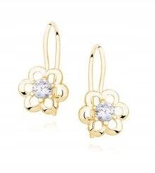 Sentiell Ezüst aranyozott fülbevaló pr 925 cirkónia virág (Z1351DG_W)