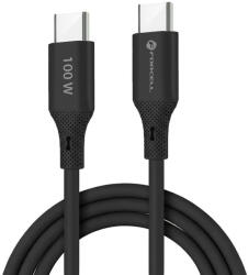 USB Type-C töltő- és adatkábel, USB Type-C, 100 cm, 5000 mA, 100W, törésgátlóval, gyorstöltés, PD, QC 4.0, Forcell F-Energy C347, fekete