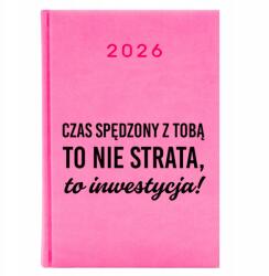FunnyCase Naptár A5 2026 Rózsaszín Tervező Pedagógusnap Idő Veled Befektetés (Kalendarz Różowy Czas Z Tobą To Inwestycja)