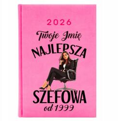 FunnyCase Naptár A5 2026 Rózsaszín Személyre szabott Ajándék Legjobb Főnök Dátum (Kalendarz Najlepsza Szefowa Różowy)