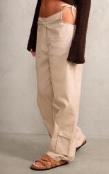 Prettylittlething Bézs Hosszú Nadrág Széles Szárú Megkötős Prettylittlething 42