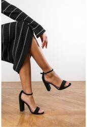 Wheres That From Wheres Strappy Block Heels With Buckle - Black Suede