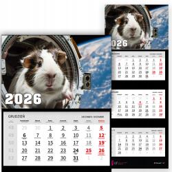  Háromrészes Naptár 2026 Fali Irodai Ajándék Divatos Dekorációs Stílus (KALENDARZ MODNY BIUROWY 2026 TRÓJDZIELNY STYL)