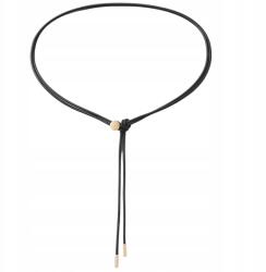 EdiBazzar Női öv, fekete bőr, keskeny derék, állítható, elegáns (Pasek Damski Skórzany Wiązany z Przodu)