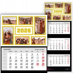  Háromrészes naptár 2026 Irodai év Függő Fali Kollázs Fotó Minták (Kalendarz 2026 RokKolaż Zdjęć Wz)