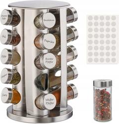 Relaxdays Fűszerrendező Fűszernövények befőttes üvegek 20 db (10043581)