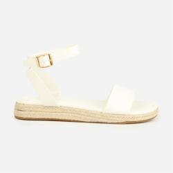 Wheres That From Сандали Wheres That From Women's Raffia Flatform Sandals - White